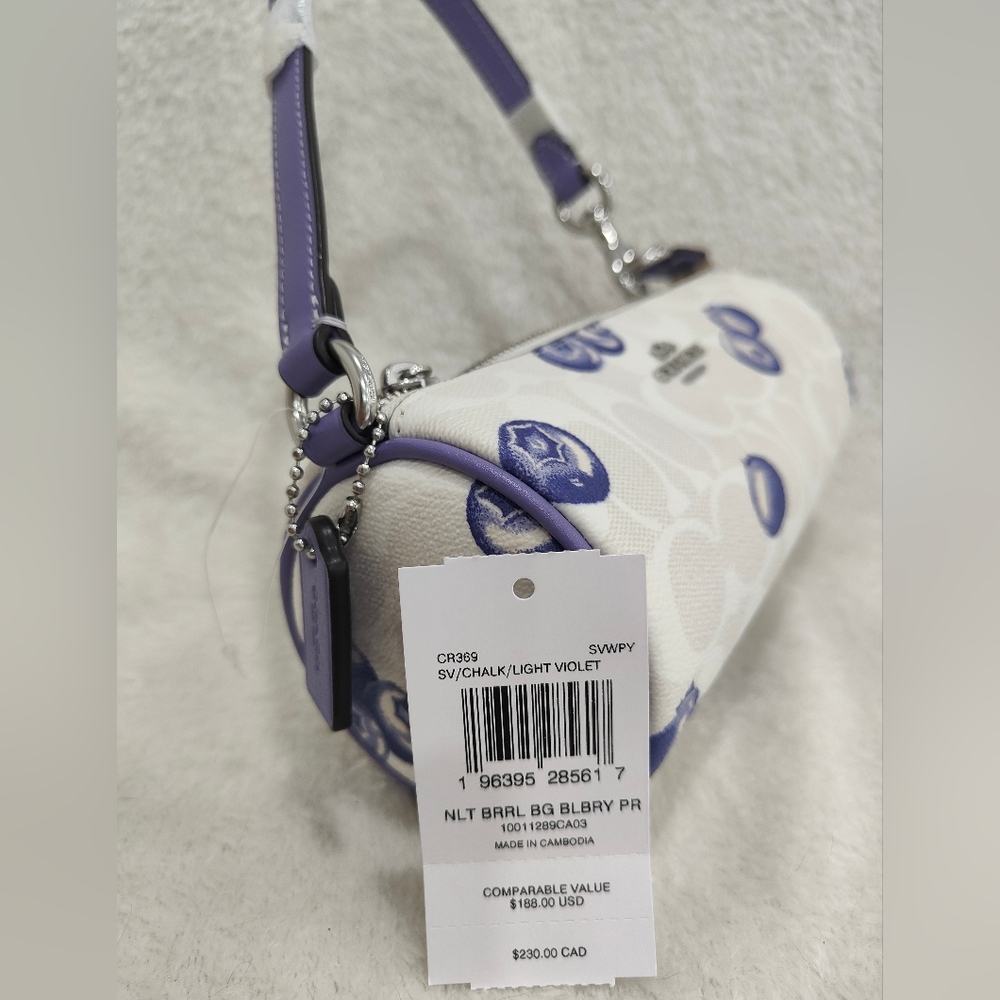Nolita Barrel Bag In Signature Canvas With Blueberry Print - Picture 5 of 11